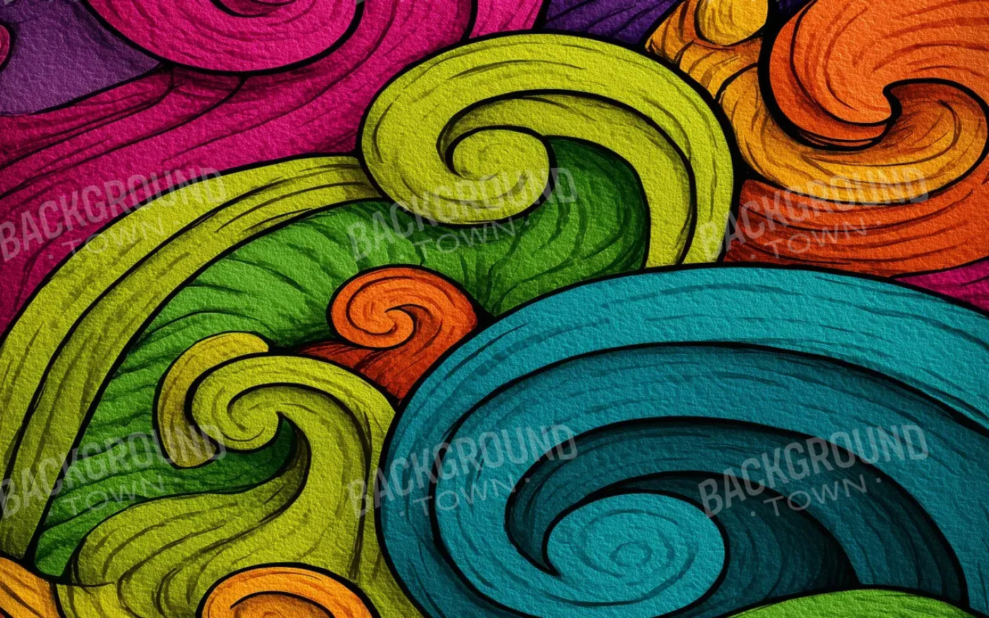 Highlighter Swirls 8’x5’ UltraCloth (96 x 60 inch) Backdrop