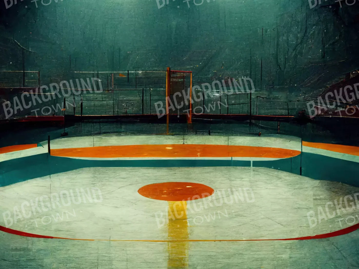 Hockey Rink 10X8 Fleece ( 120 X 96 Inch ) Backdrop