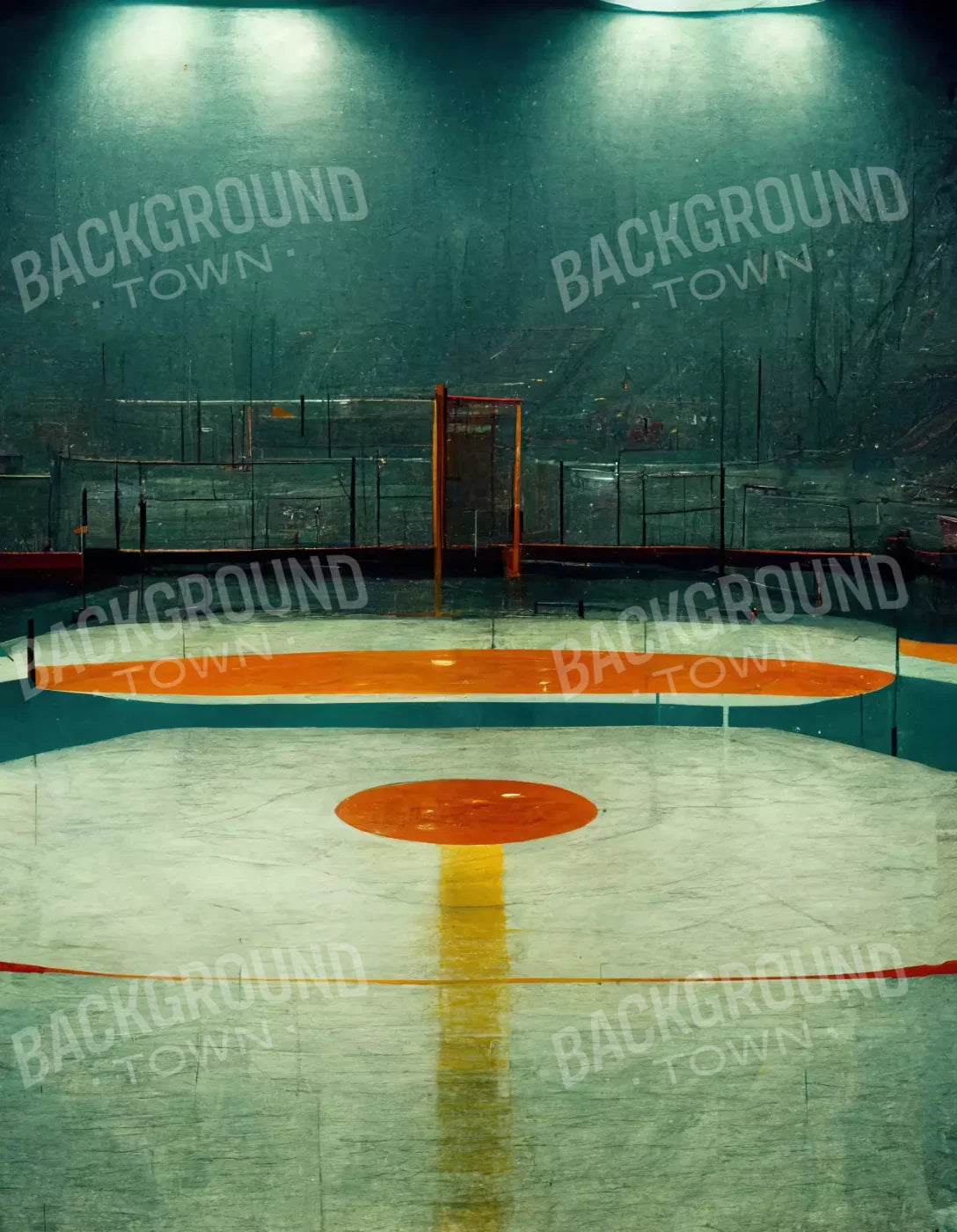 Hockey Rink 6X8 Fleece ( 72 X 96 Inch ) Backdrop