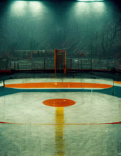 Hockey Rink 6X8 Fleece ( 72 X 96 Inch ) Backdrop