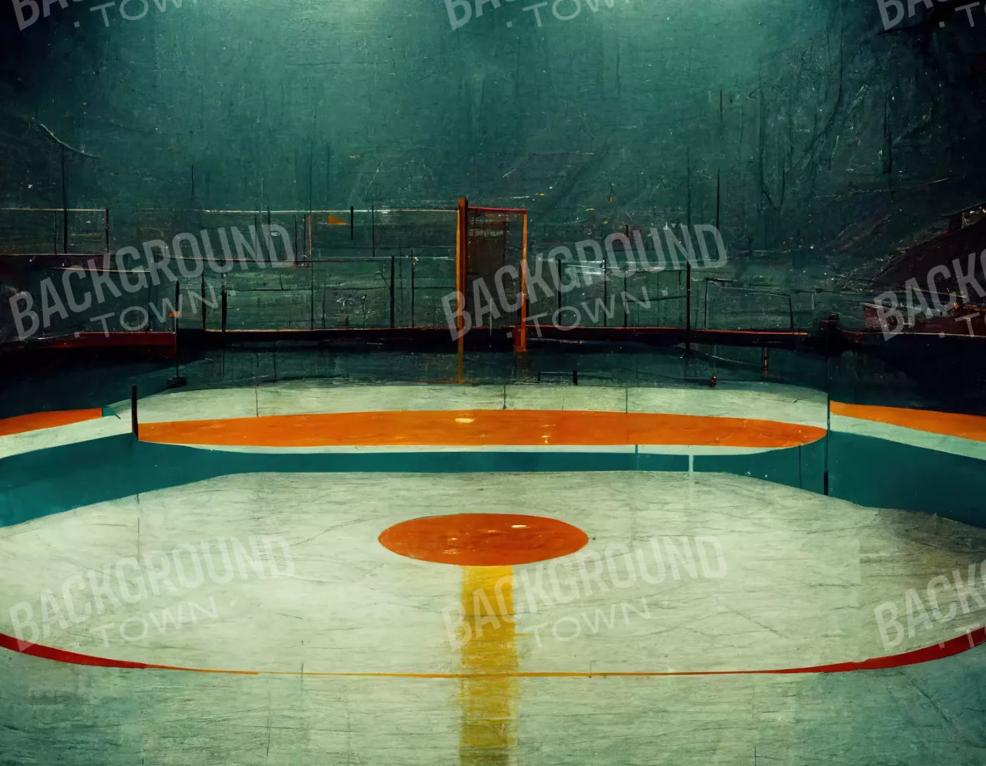 Hockey Rink 8X6 Fleece ( 96 X 72 Inch ) Backdrop
