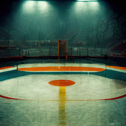 Hockey Rink 8X8 Fleece ( 96 X Inch ) Backdrop