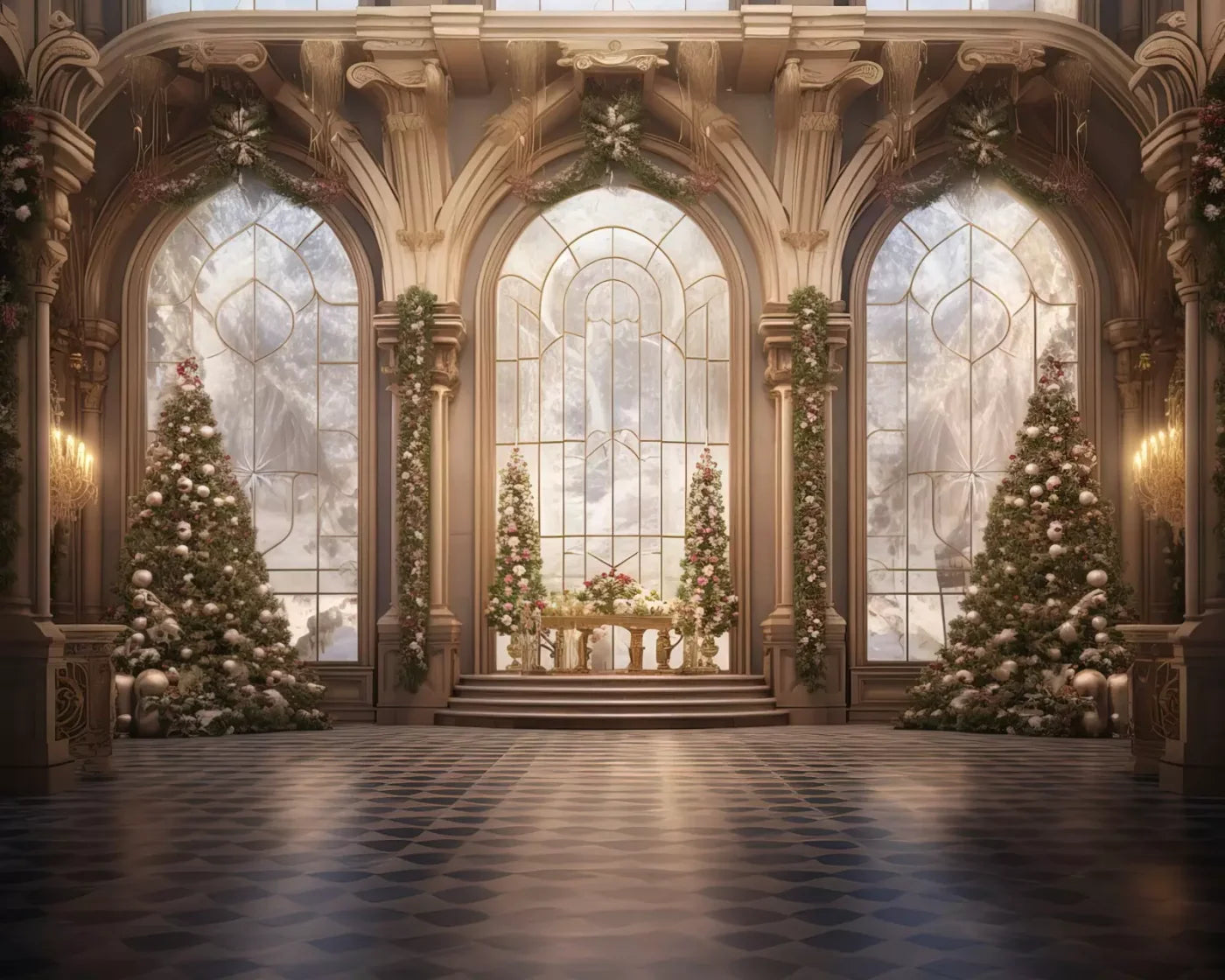 Holiday Ballroom 10’X8’ Fleece (120 X 96 Inch) Backdrop