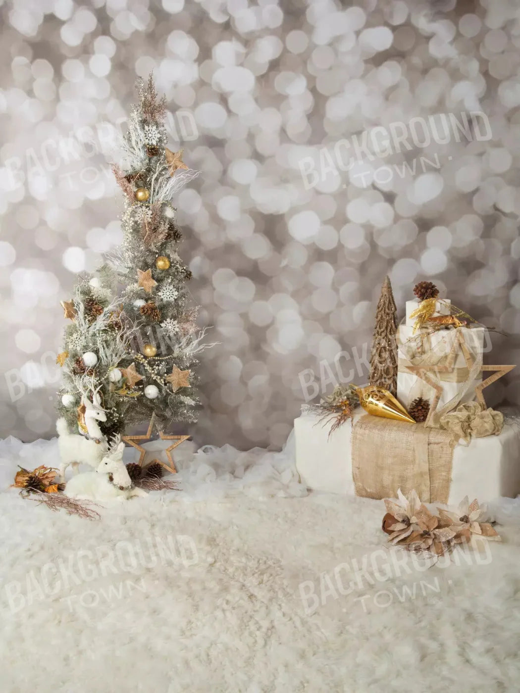 Holiday Bokeh 5X68 Fleece ( 60 X 80 Inch ) Backdrop