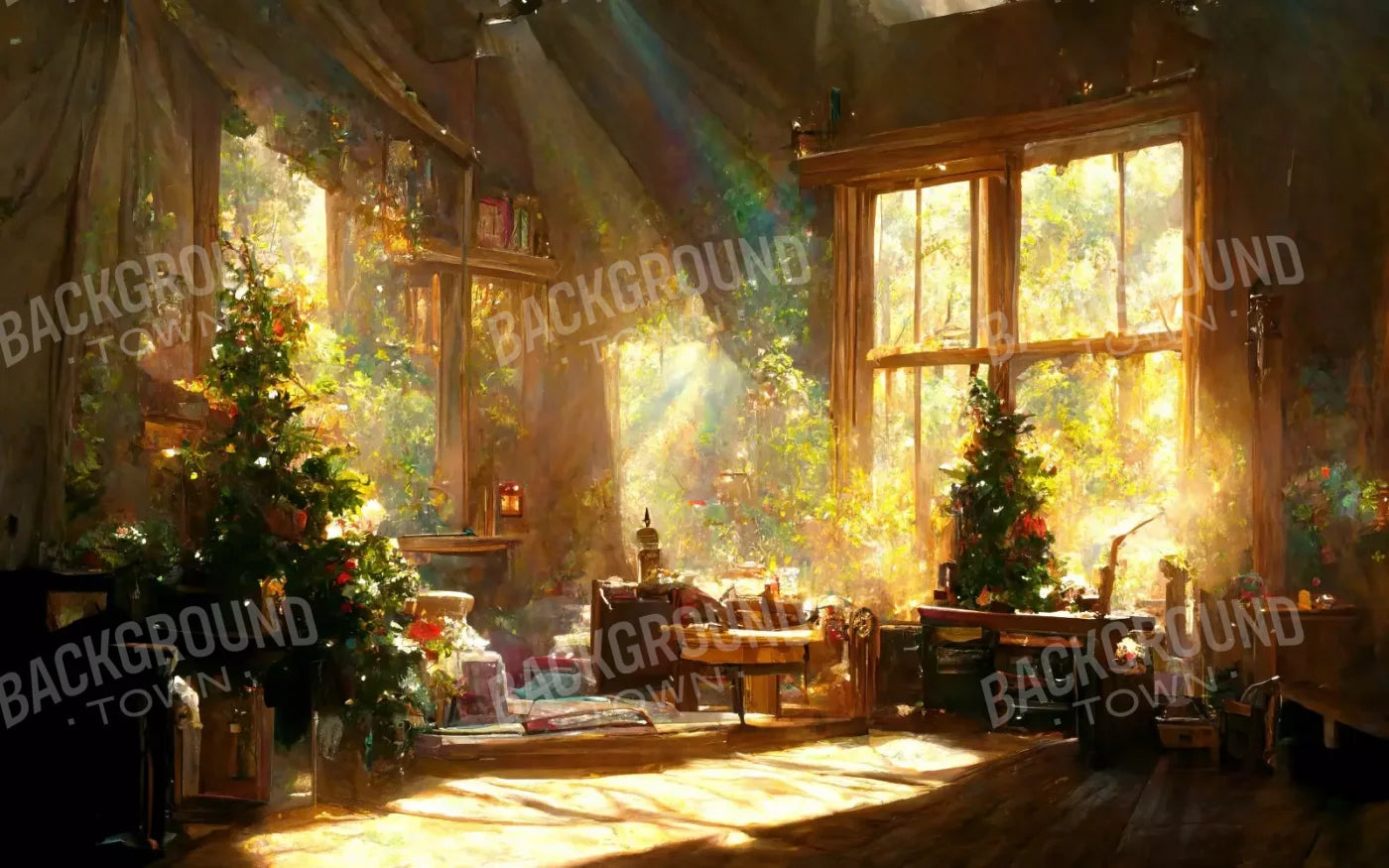 Holiday Cabin Interior 16’X10’ Ultracloth (192 X 120 Inch) Backdrop