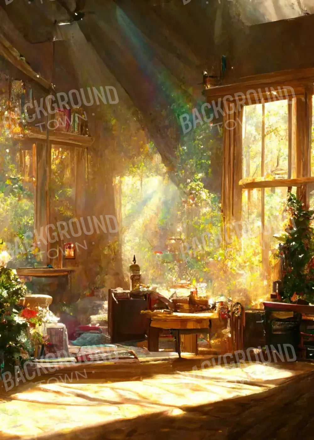 Holiday Cabin Interior 5’X7’ Ultracloth (60 X 84 Inch) Backdrop