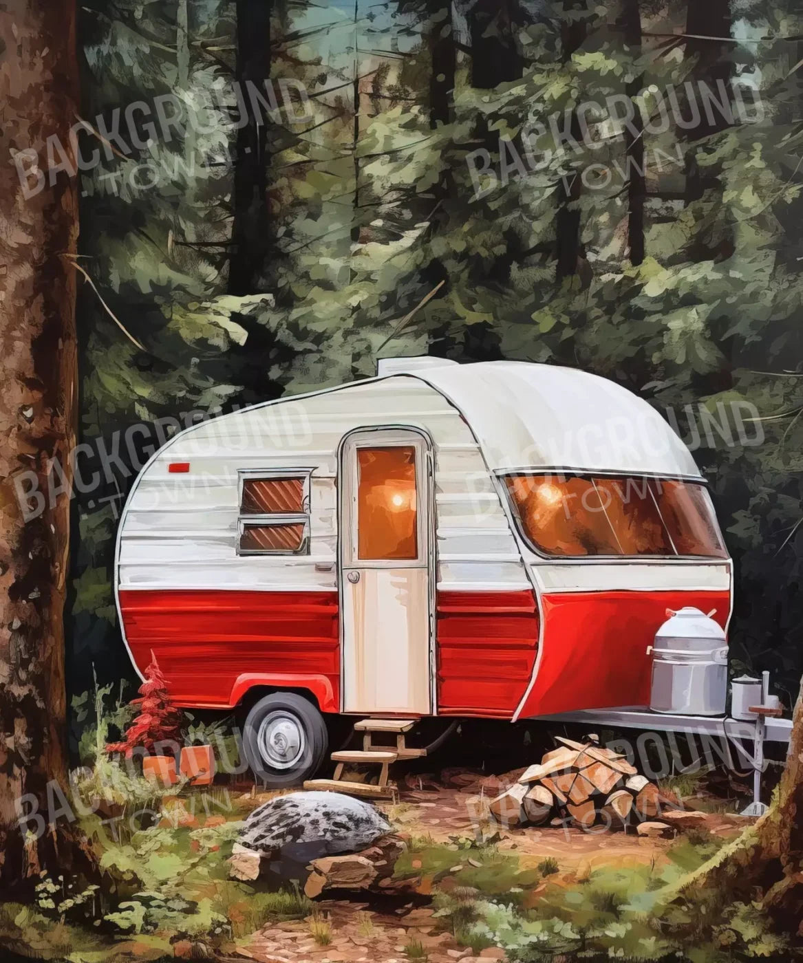 Holiday Camper In Forest Ii 10’X12’ Ultracloth (120 X 144 Inch) Backdrop