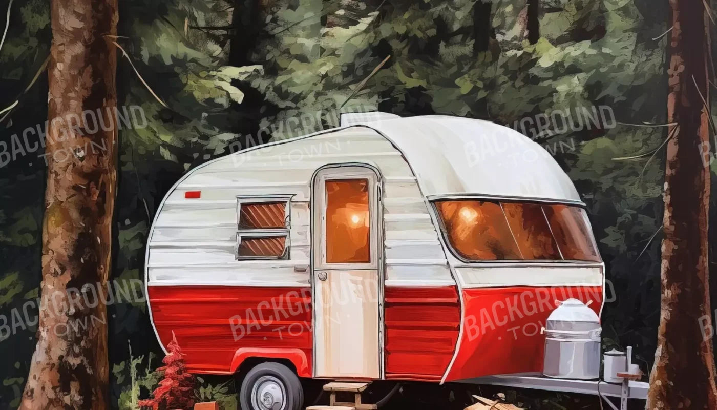 Holiday Camper In Forest Ii 14’X8’ Ultracloth (168 X 96 Inch) Backdrop