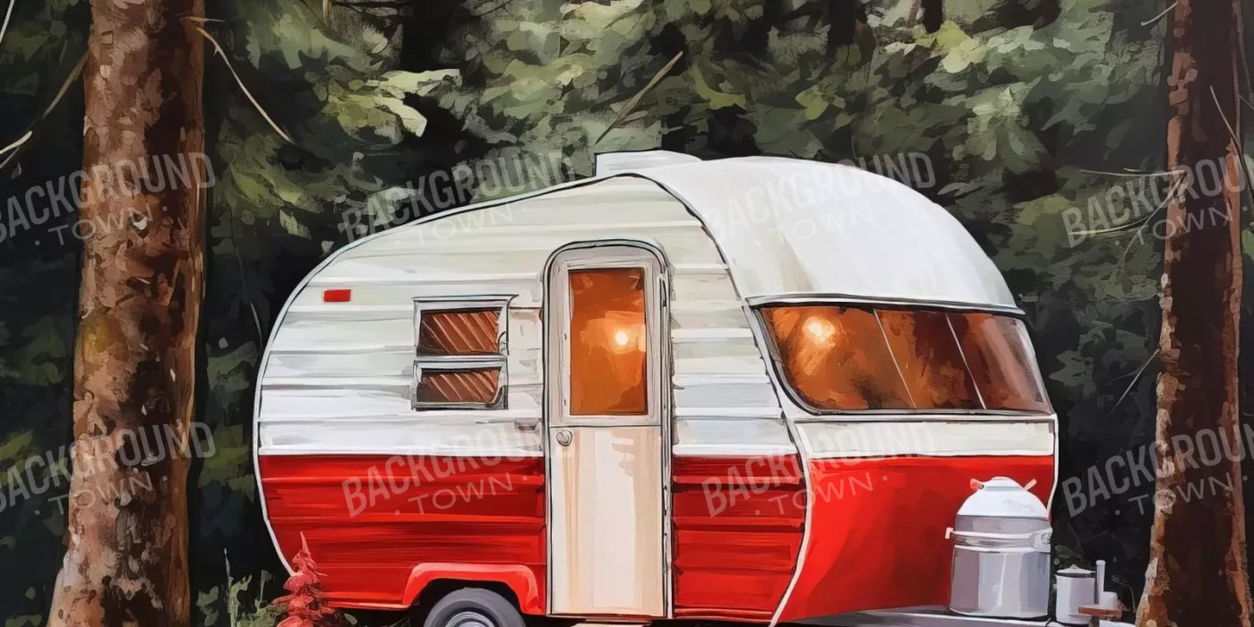 Holiday Camper In Forest Ii 16’X8’ Ultracloth (192 X 96 Inch) Backdrop