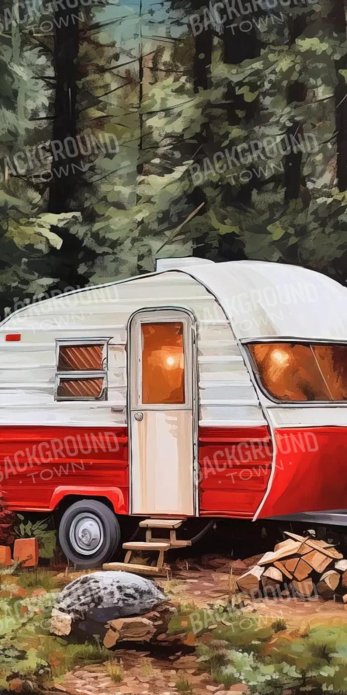 Holiday Camper In Forest Ii 8’X16’ Ultracloth (96 X 192 Inch) Backdrop