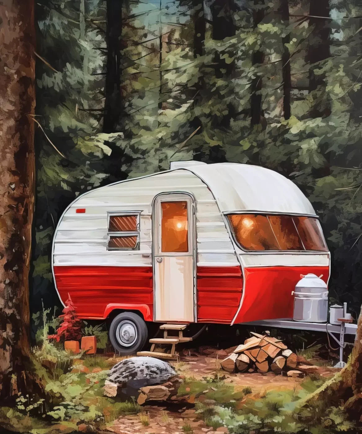 Holiday Camper In Forest Ii 10’X12’ Ultracloth (120 X 144 Inch) Backdrop