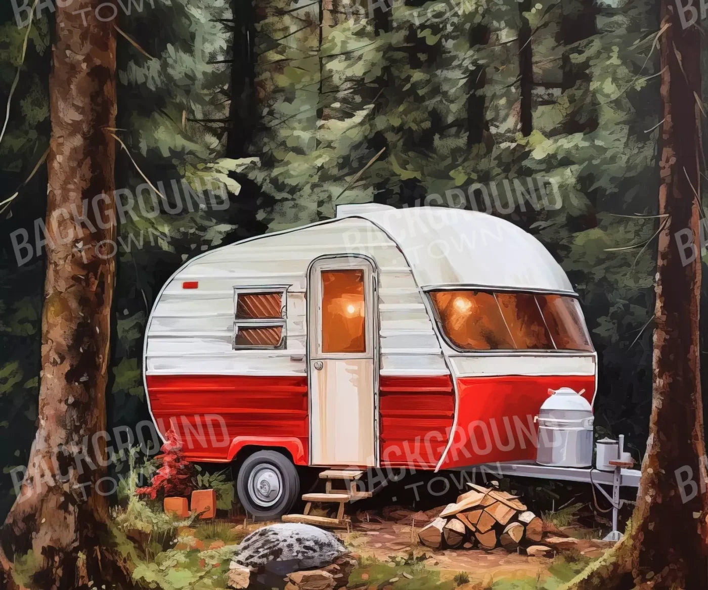 Holiday Camper In Forest Ii 12’X10’ Ultracloth (144 X 120 Inch) Backdrop