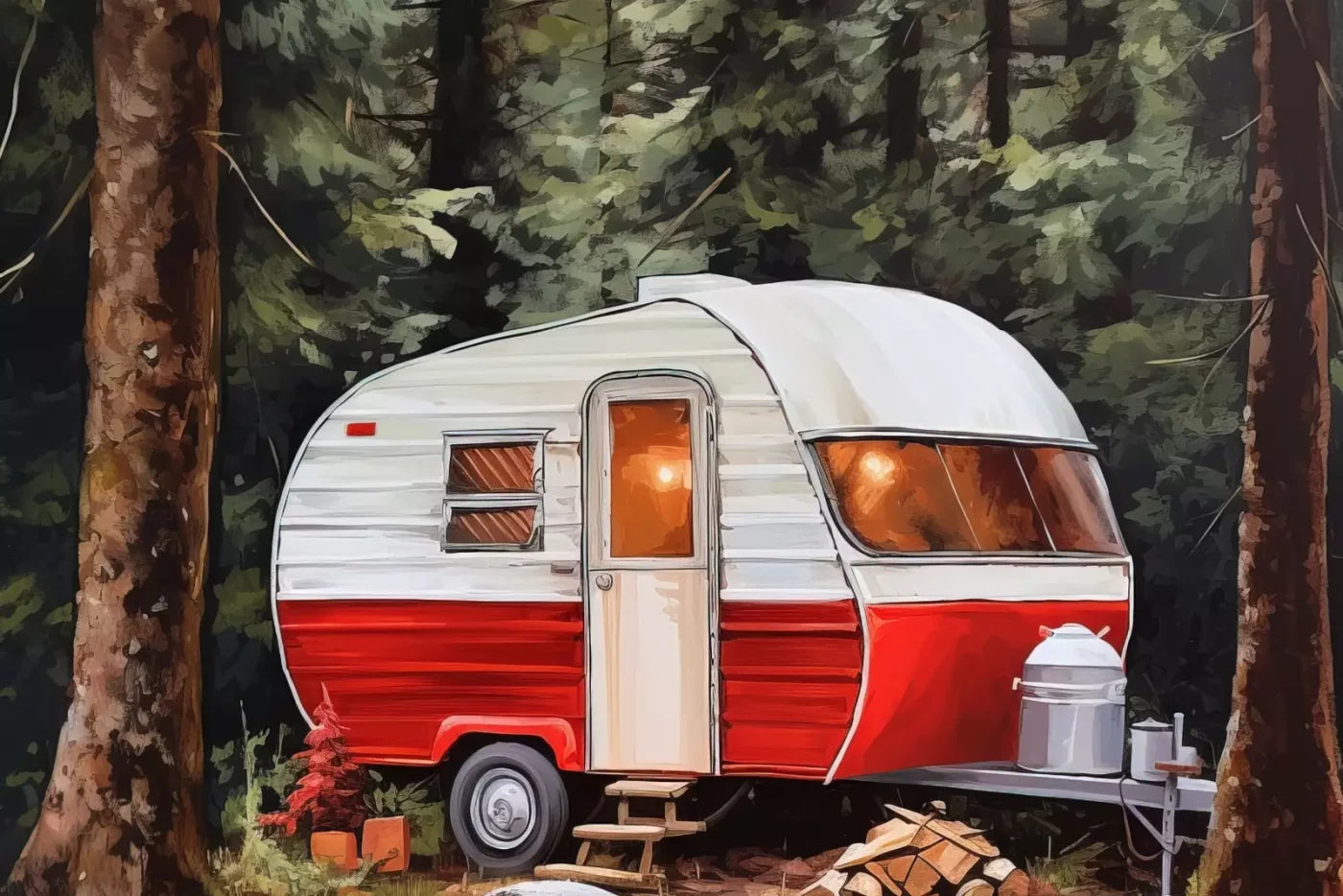 Holiday Camper In Forest Ii 12’X8’ Ultracloth (144 X 96 Inch) Backdrop