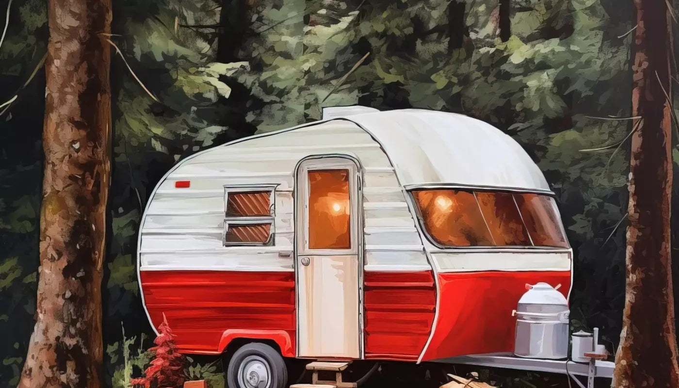 Holiday Camper In Forest Ii 14’X8’ Ultracloth (168 X 96 Inch) Backdrop