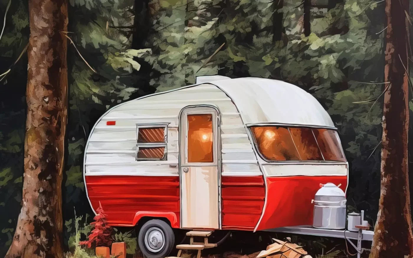 Holiday Camper In Forest Ii 16’X10’ Ultracloth (192 X 120 Inch) Backdrop
