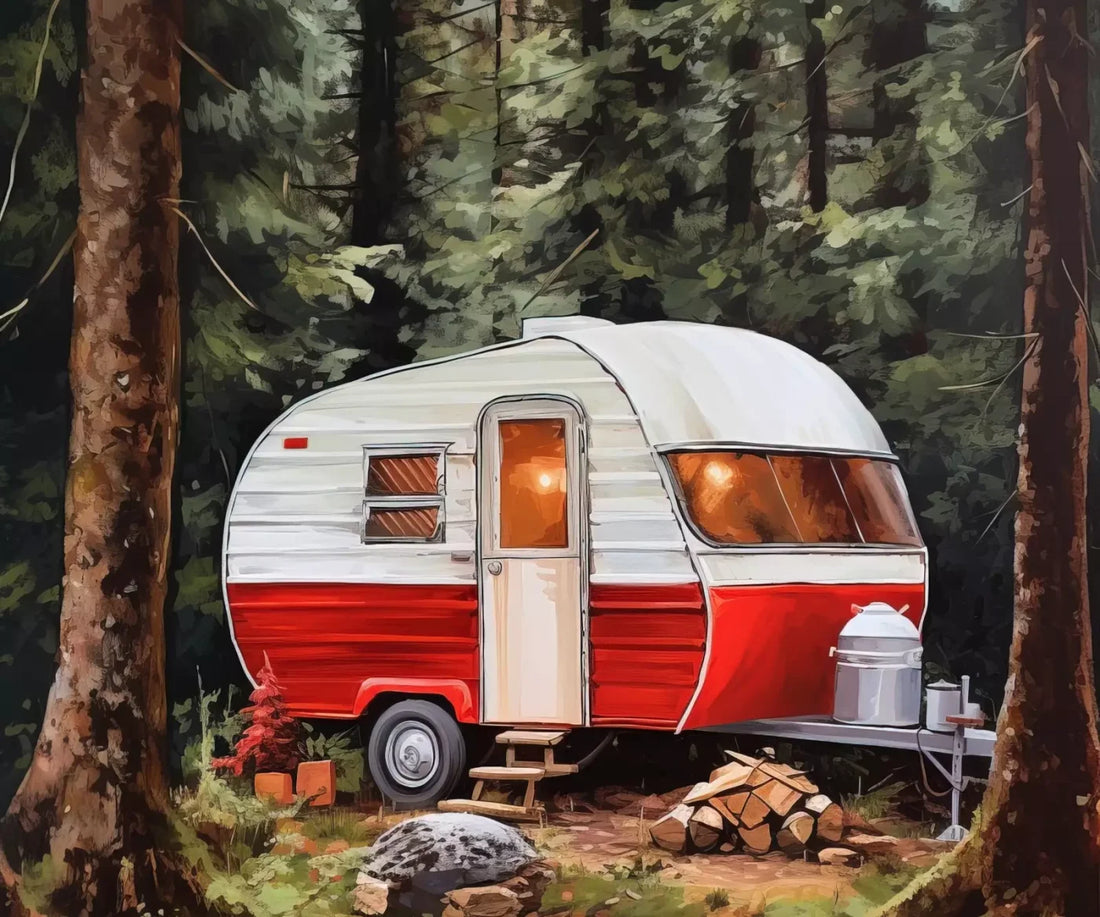 Holiday Camper In Forest Ii 5’X4’2 Fleece (60 X 50 Inch) Backdrop