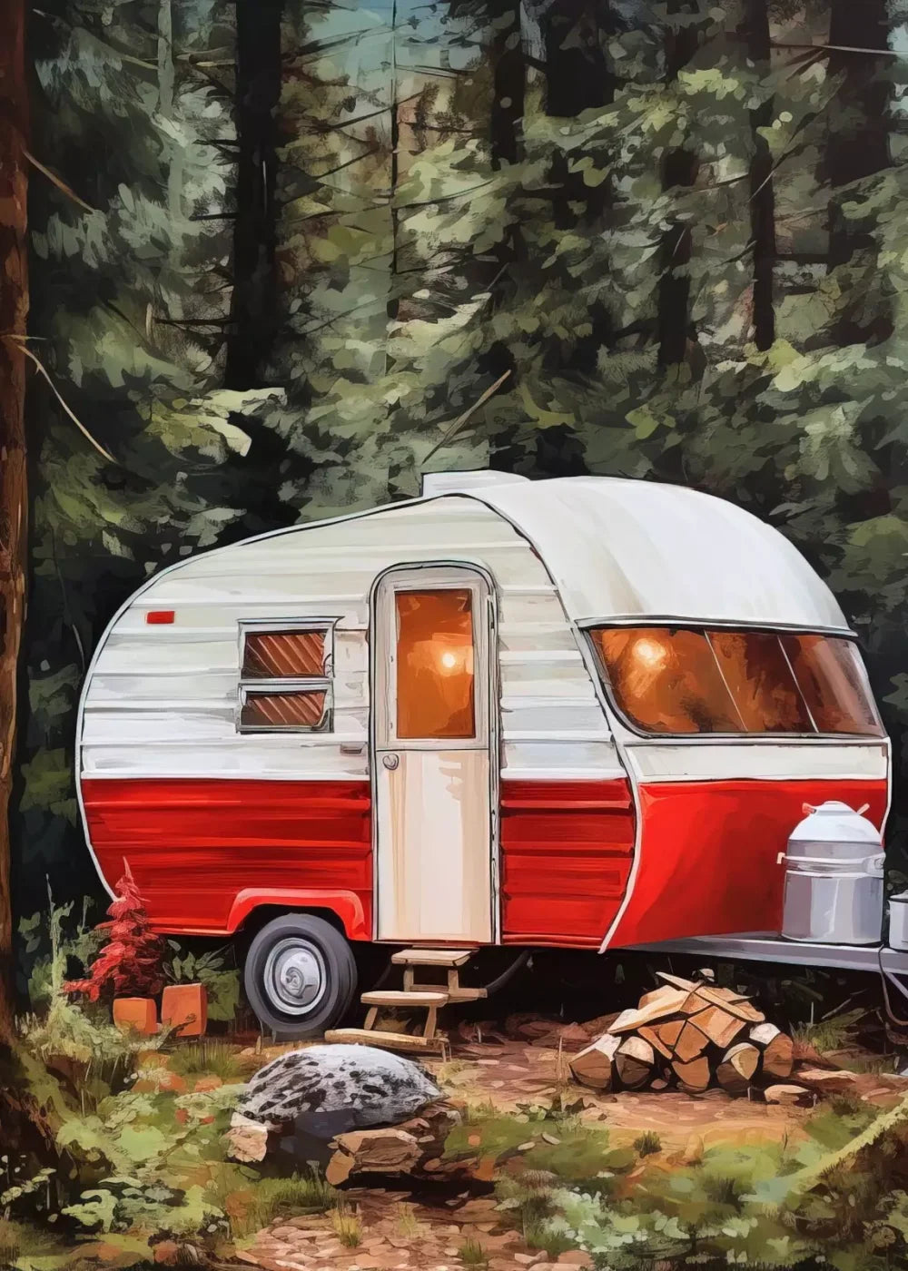 Holiday Camper In Forest Ii 5’X7’ Ultracloth (60 X 84 Inch) Backdrop