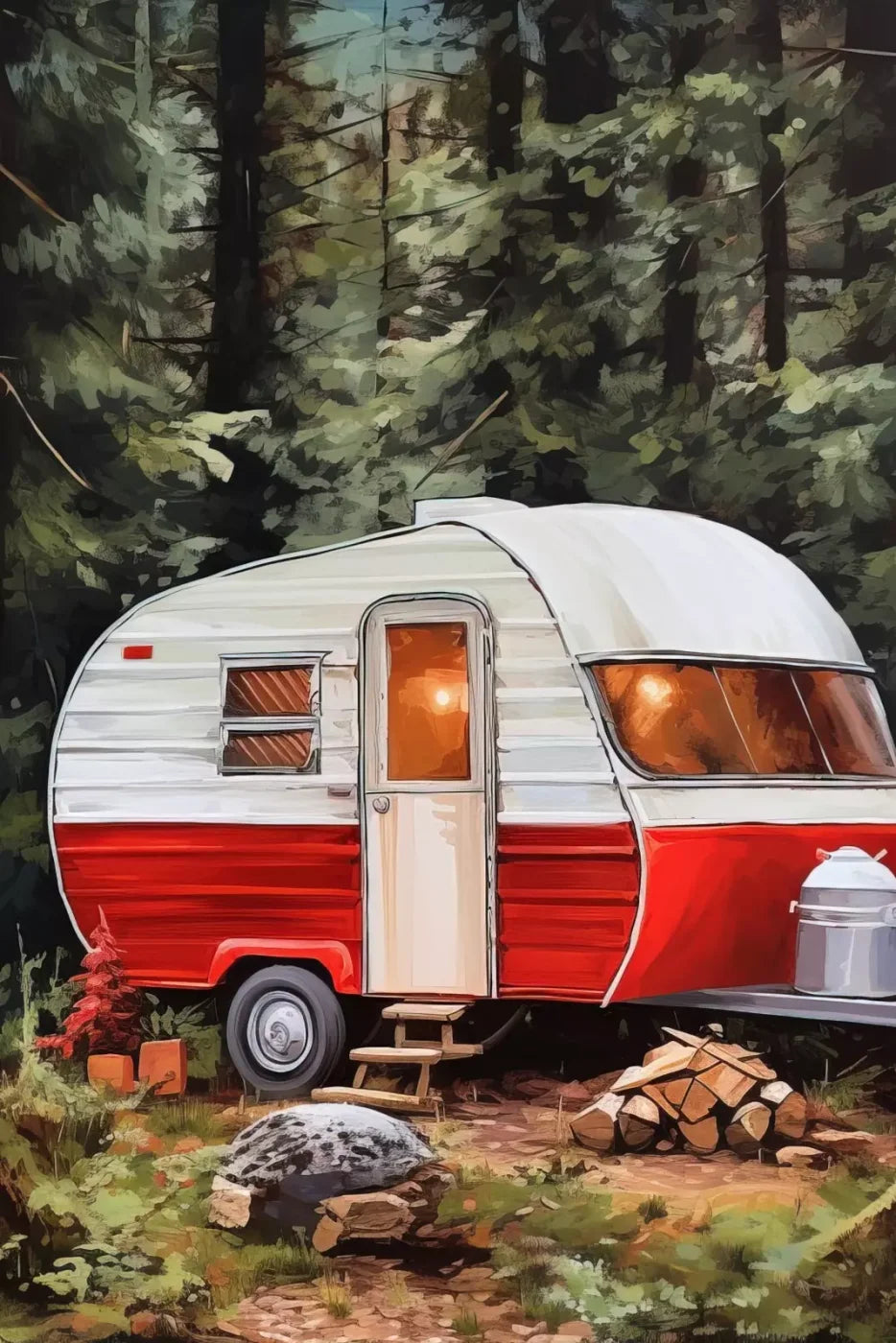 Holiday Camper In Forest Ii 8’X12’ Ultracloth (96 X 144 Inch) Backdrop