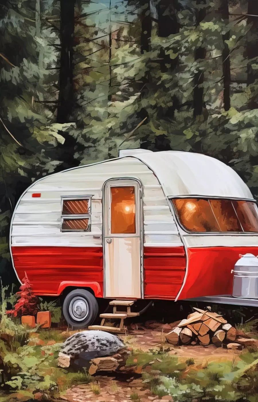 Holiday Camper In Forest Ii 9’X14’ Ultracloth (108 X 168 Inch) Backdrop