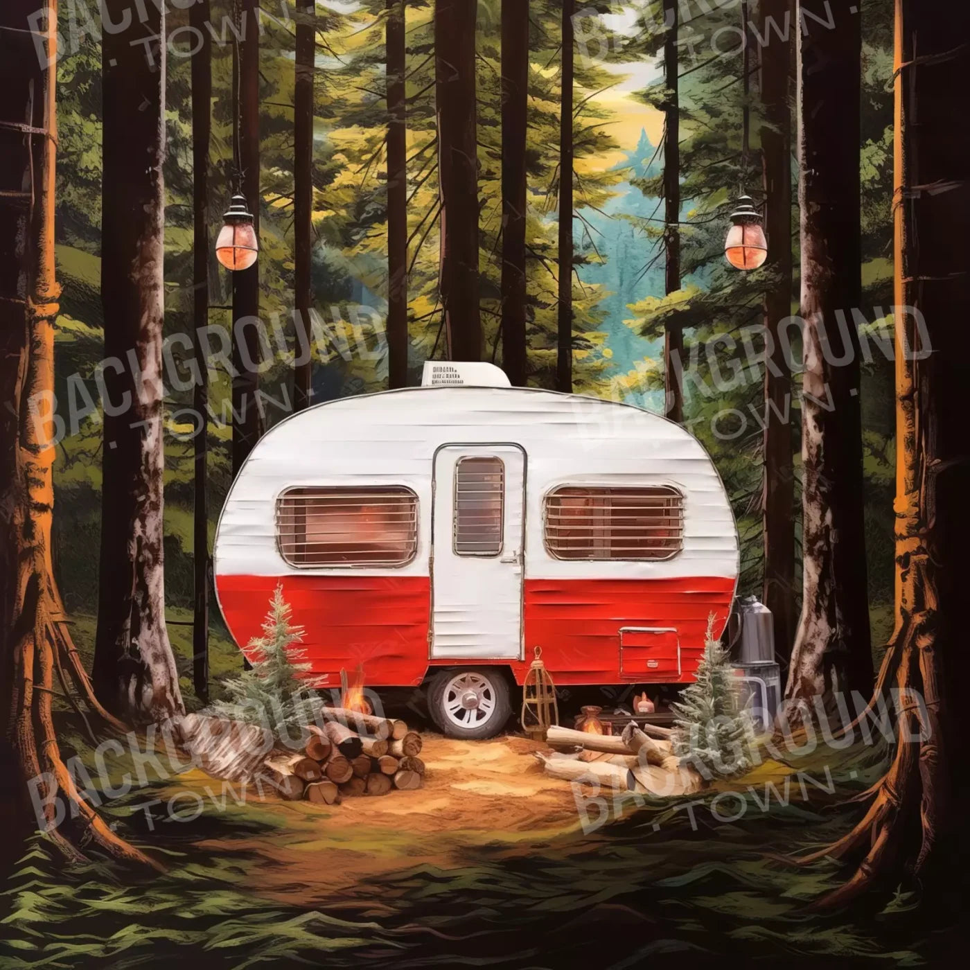 Holiday Camper In Forest Iii 10’X10’ Ultracloth (120 X Inch) Backdrop