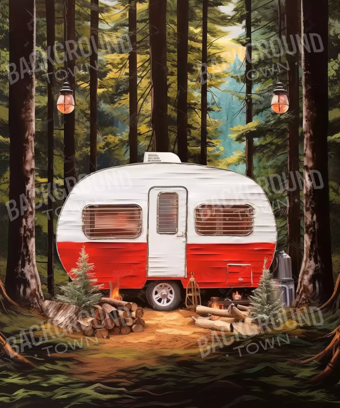 Holiday Camper In Forest Iii 10’X12’ Ultracloth (120 X 144 Inch) Backdrop