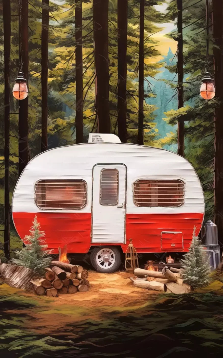 Holiday Camper In Forest Iii 10’X16’ Ultracloth (120 X 192 Inch) Backdrop