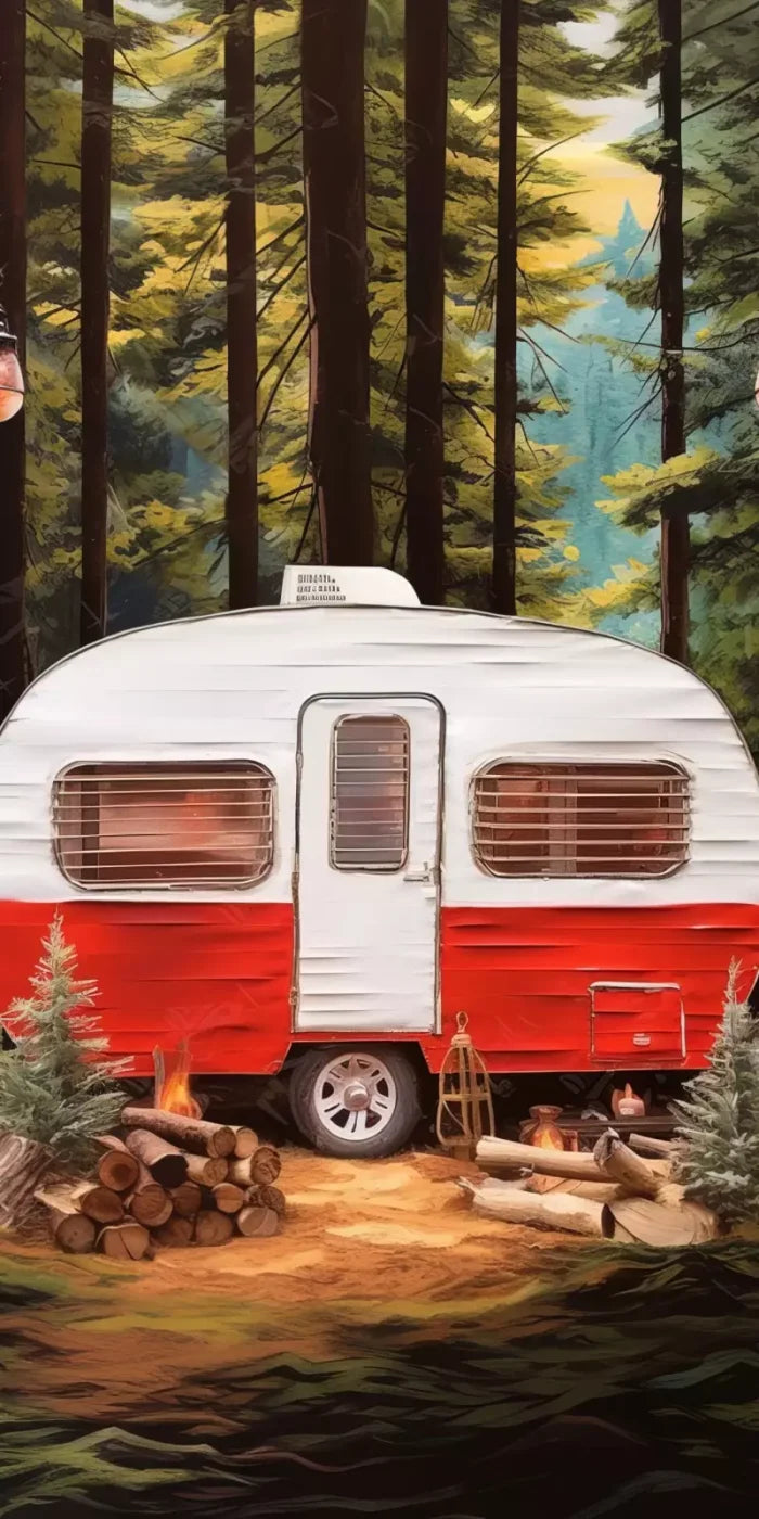 Holiday Camper In Forest Iii 10’X20’ Ultracloth (120 X 240 Inch) Backdrop