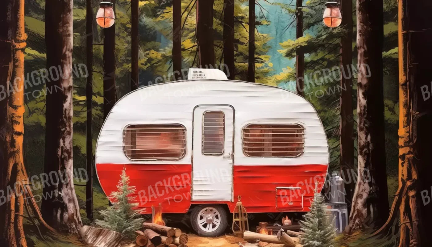 Holiday Camper In Forest Iii 14’X8’ Ultracloth (168 X 96 Inch) Backdrop