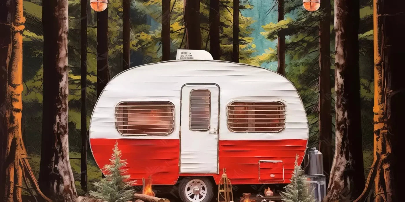 Holiday Camper In Forest Iii 16’X8’ Ultracloth (192 X 96 Inch) Backdrop