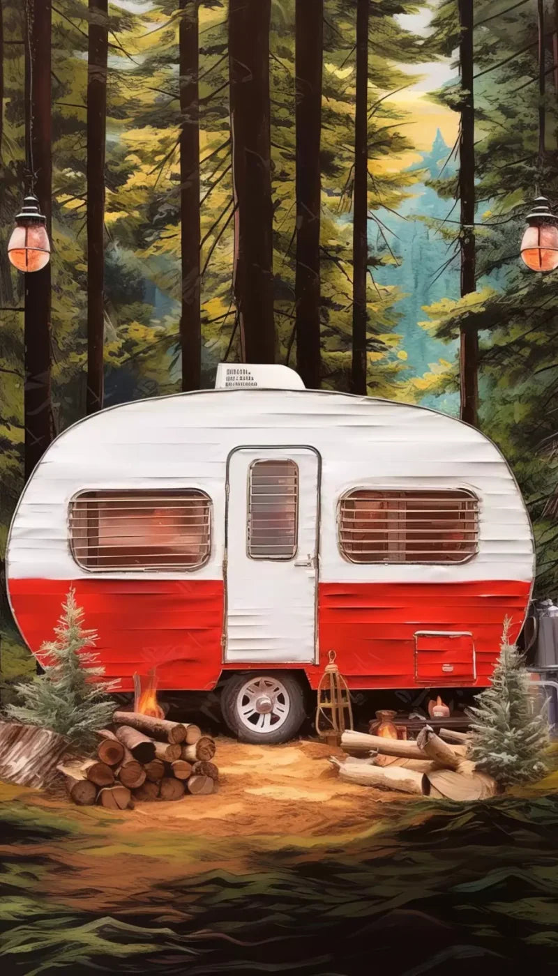 Holiday Camper In Forest Iii 8’X14’ Ultracloth (96 X 168 Inch) Backdrop