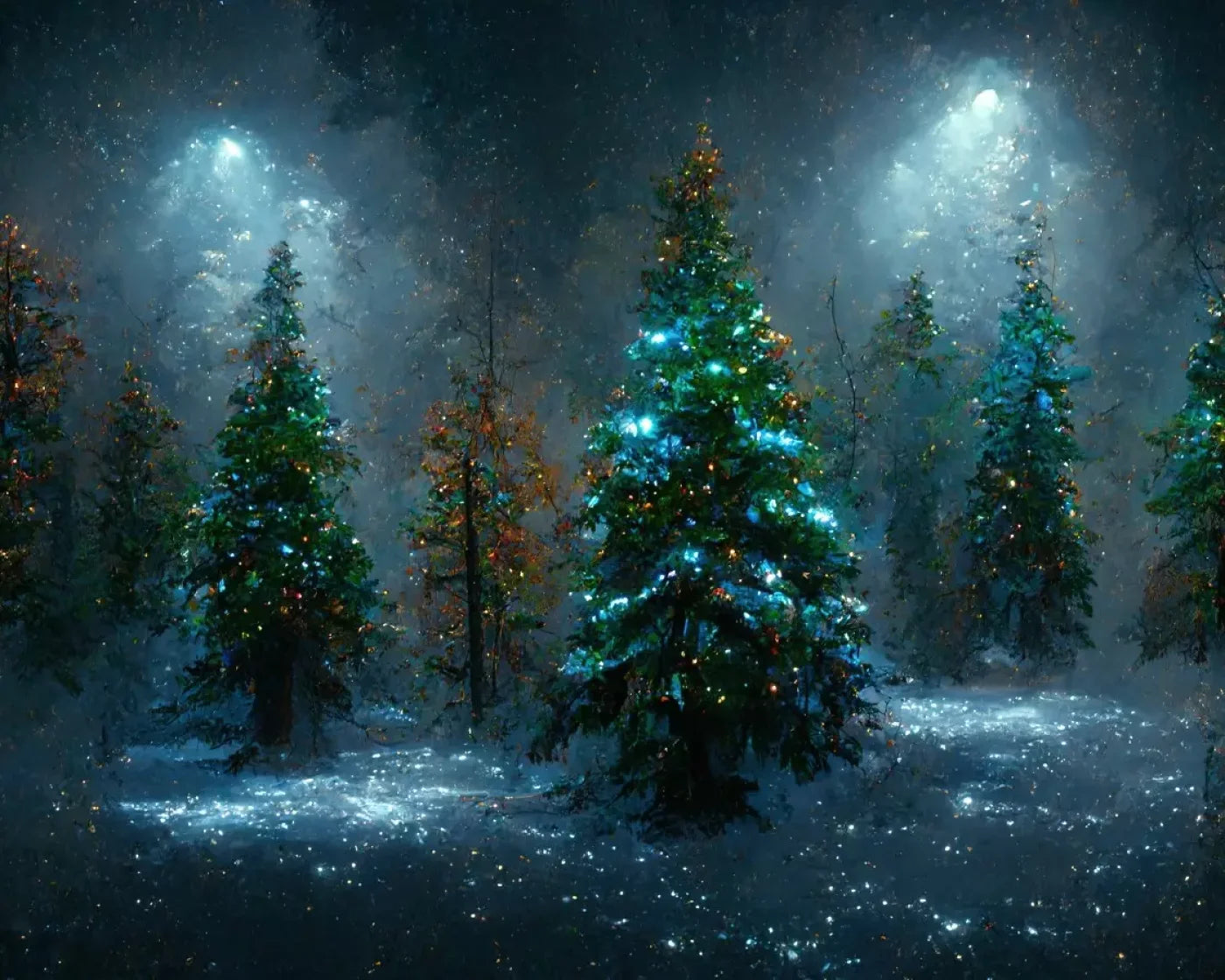 Holiday Forest 10’X8’ Fleece (120 X 96 Inch) Backdrop