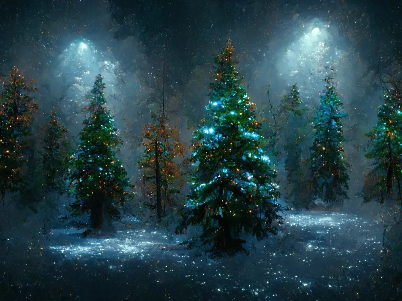 Holiday Forest 6’8X5’ Fleece (80 X 60 Inch) Backdrop