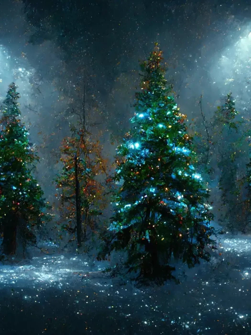 Holiday Forest 6’X8’ Fleece (72 X 96 Inch) Backdrop