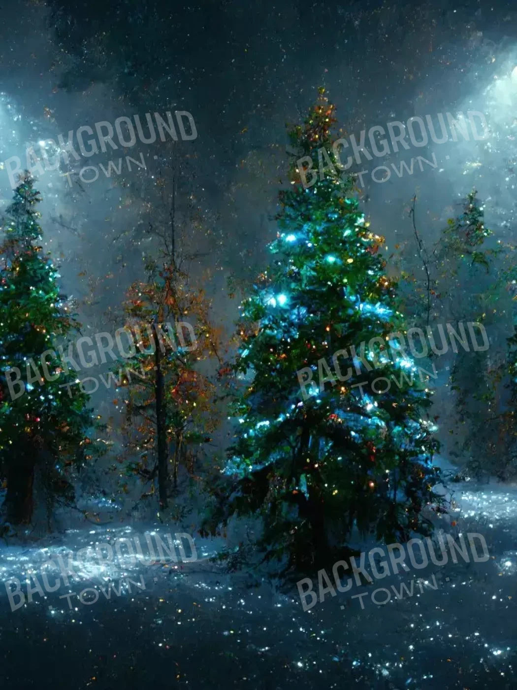 Holiday Forest 6’X8’ Fleece (72 X 96 Inch) Backdrop