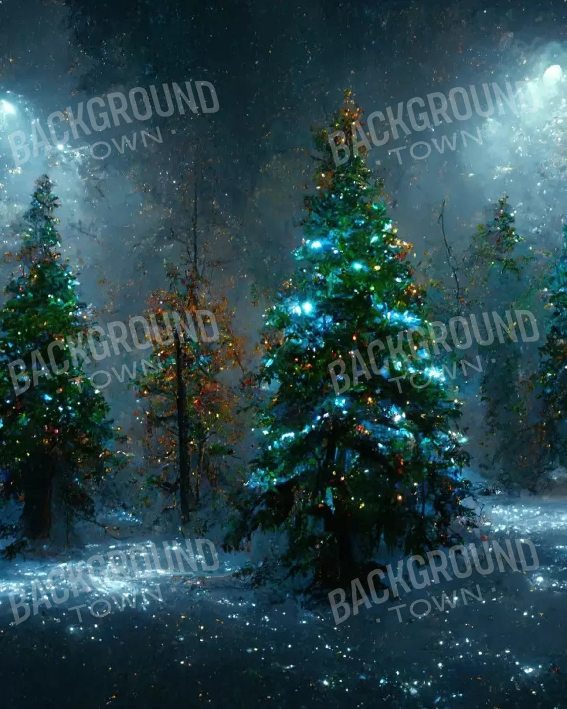 Holiday Forest 8’X10’ Fleece (96 X 120 Inch) Backdrop