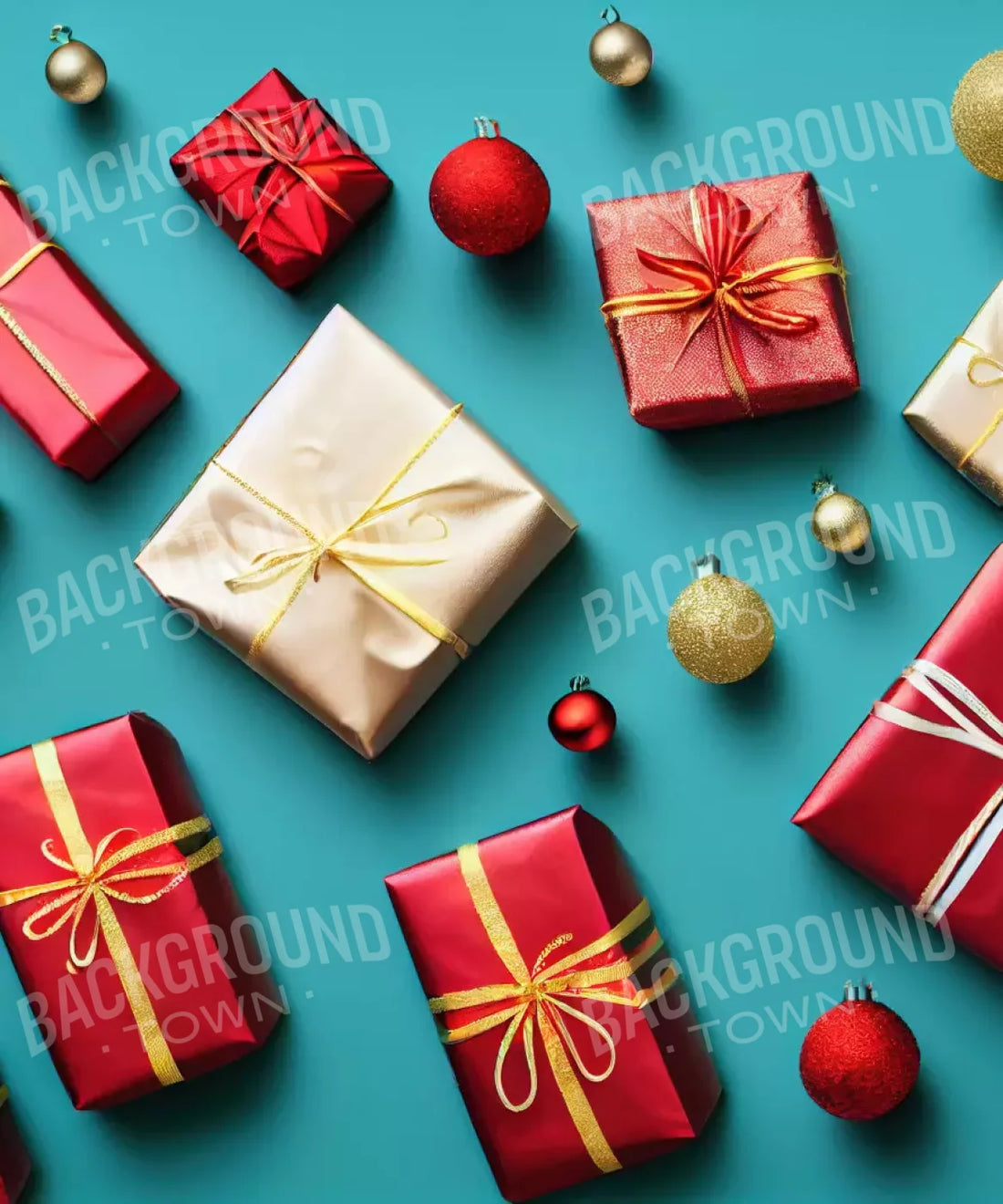 Blue , Red , Gold Backdrop for Photography