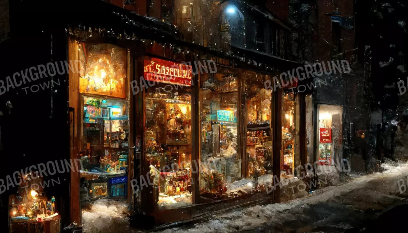 Holiday Storefront 14’X8’ Ultracloth (168 X 96 Inch) Backdrop