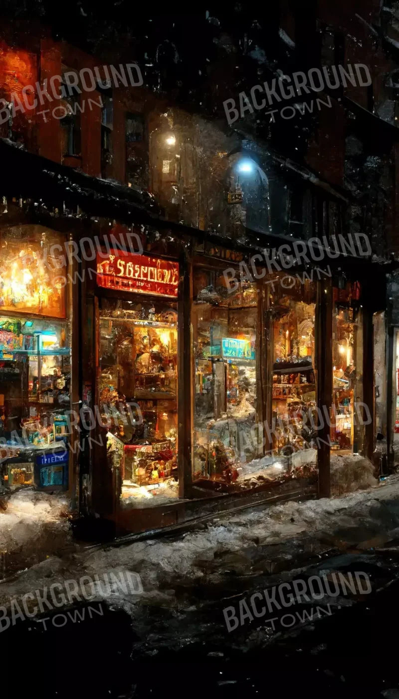 Holiday Storefront 8’X14’ Ultracloth (96 X 168 Inch) Backdrop