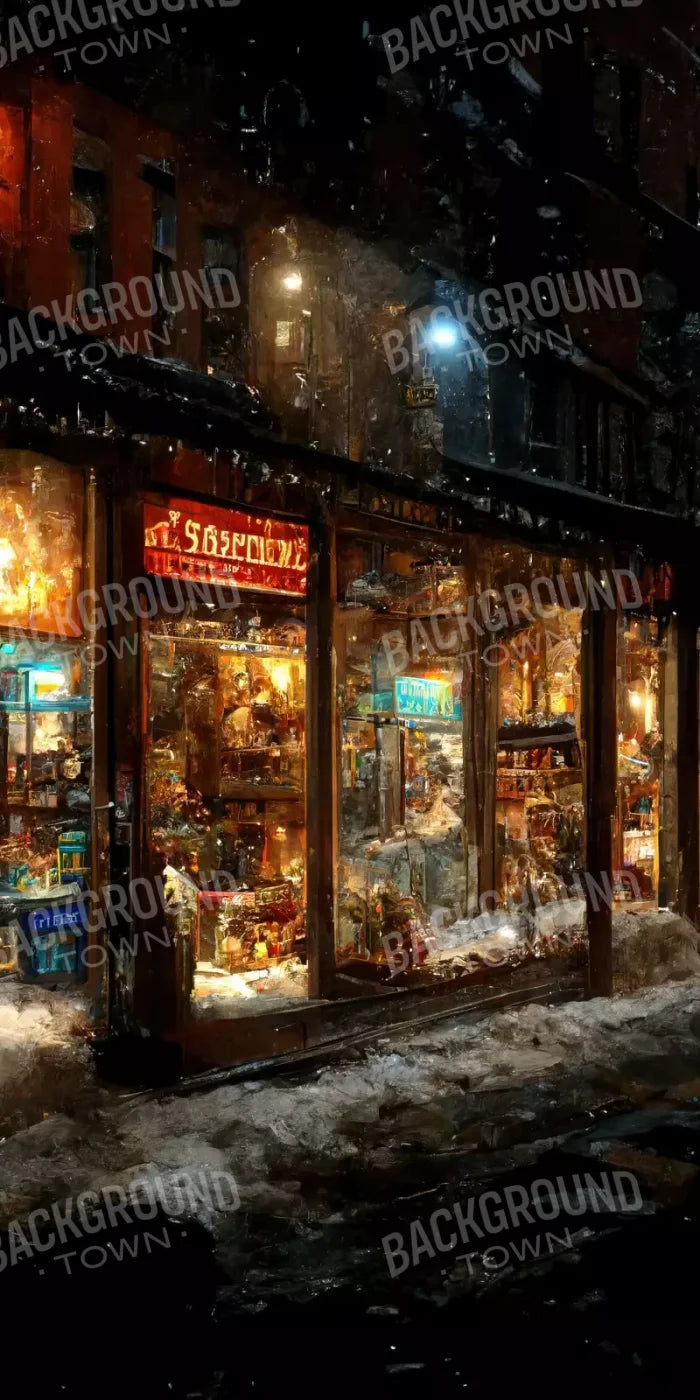 Holiday Storefront 8’X16’ Ultracloth (96 X 192 Inch) Backdrop