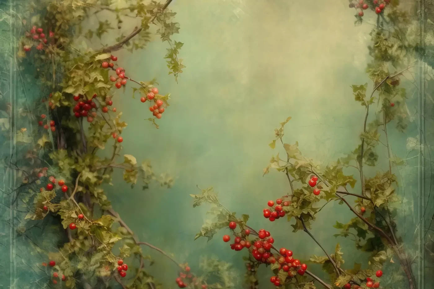 Holly Border 12’X8’ Ultracloth (144 X 96 Inch) Backdrop