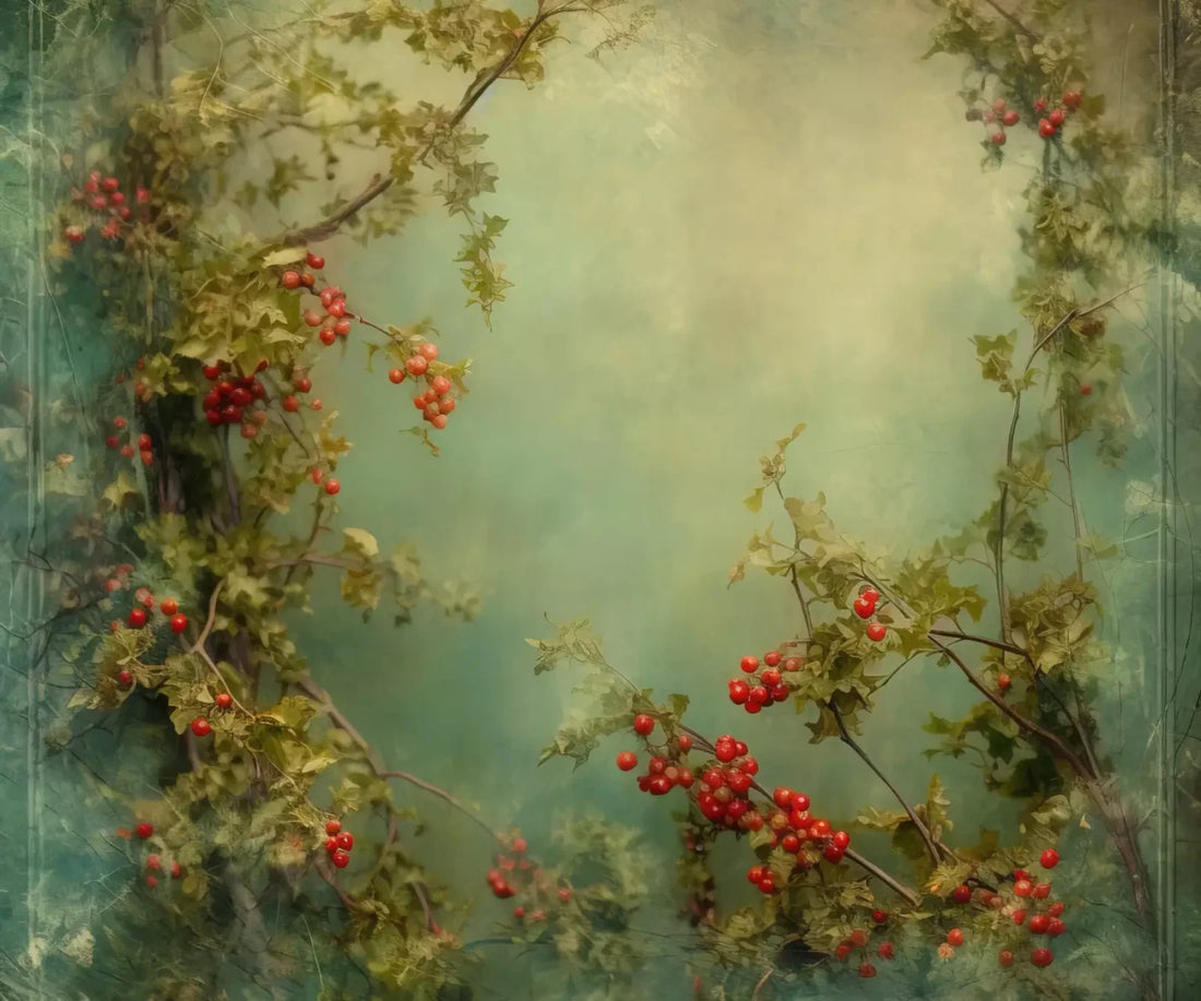 Holly Border 5’X4’2 Fleece (60 X 50 Inch) Backdrop