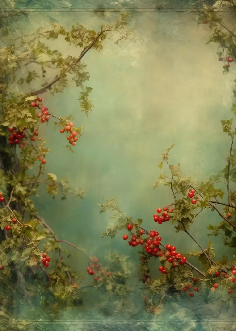 Holly Border 5’X7’ Ultracloth (60 X 84 Inch) Backdrop