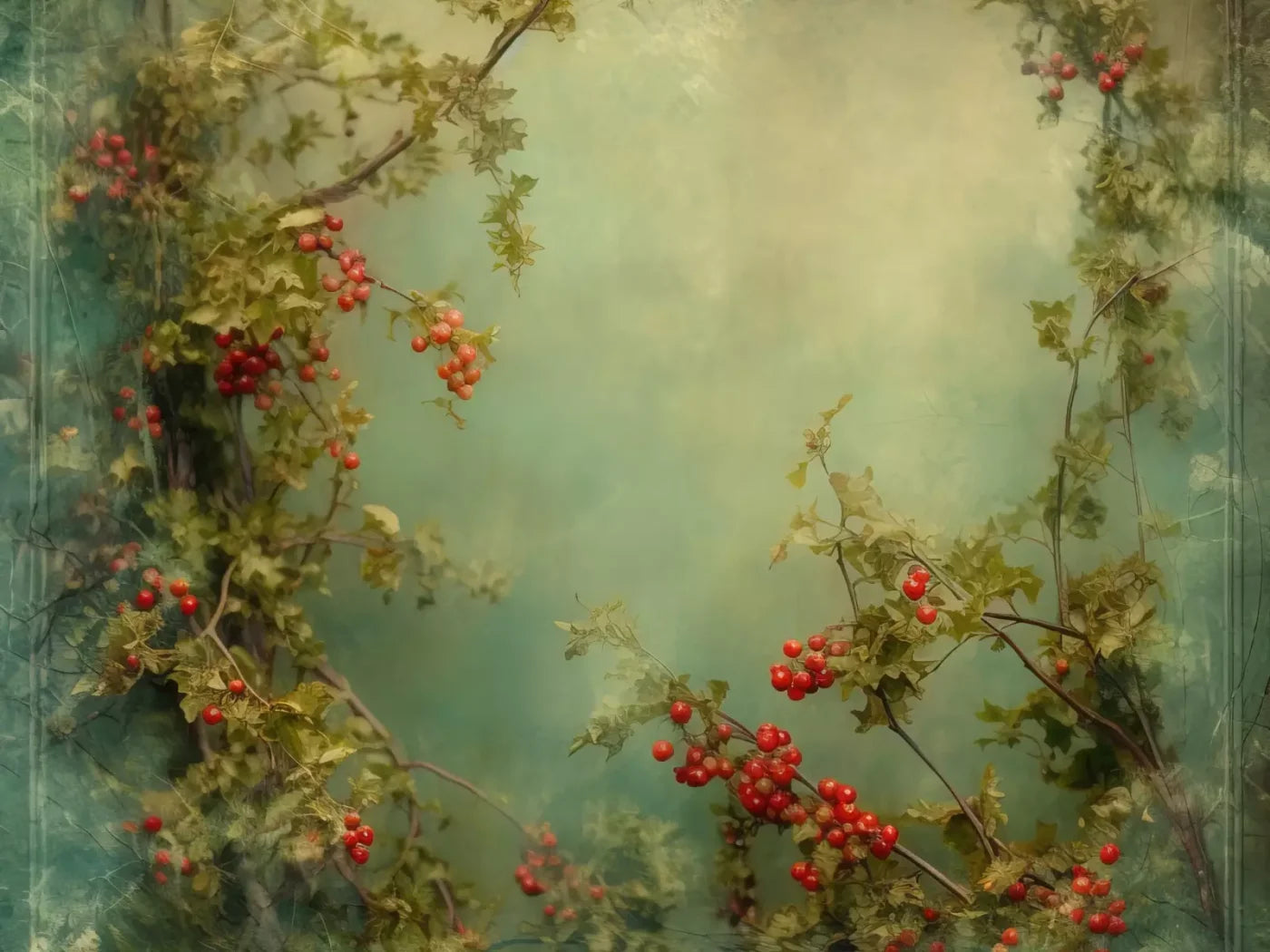 Holly Border 6’8X5’ Fleece (80 X 60 Inch) Backdrop