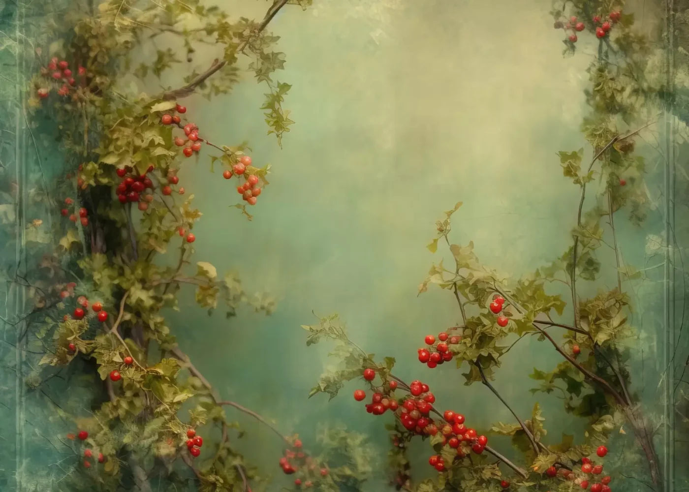 Holly Border 7’X5’ Ultracloth (84 X 60 Inch) Backdrop