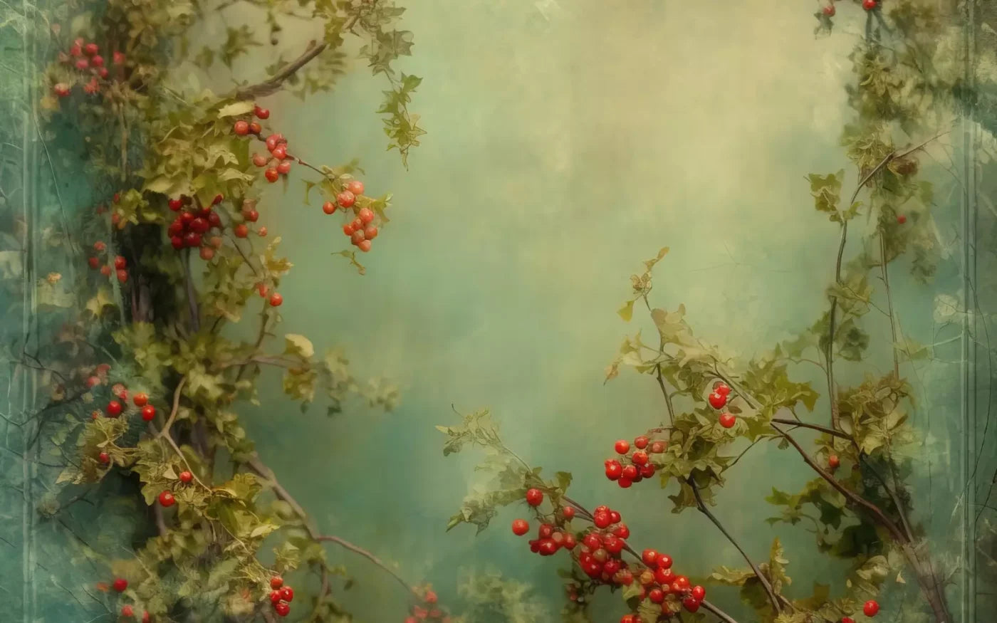 Holly Border 8’X5’ Ultracloth (96 X 60 Inch) Backdrop