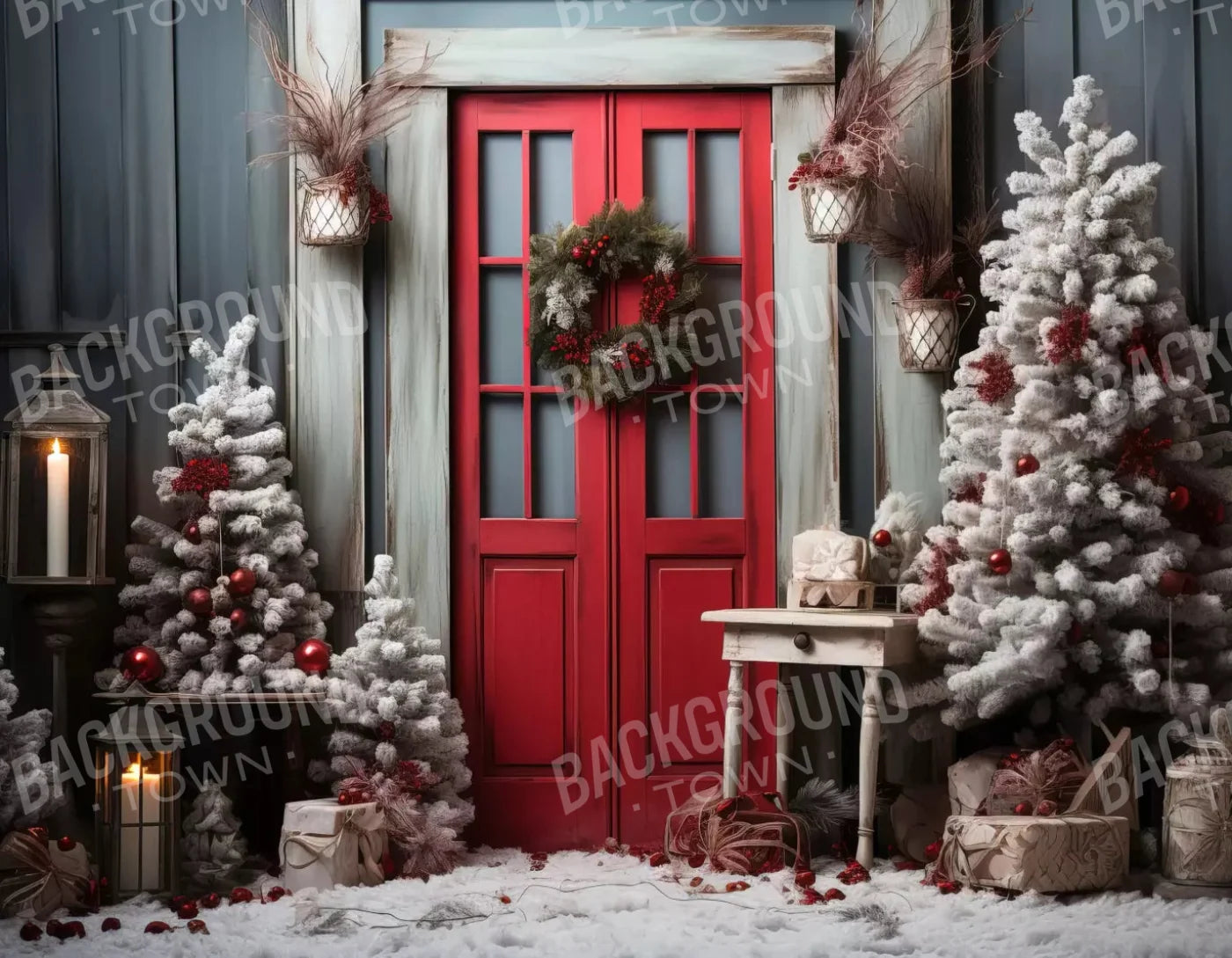 Home For Christmas Ii 8X6 Fleece ( 96 X 72 Inch ) Backdrop