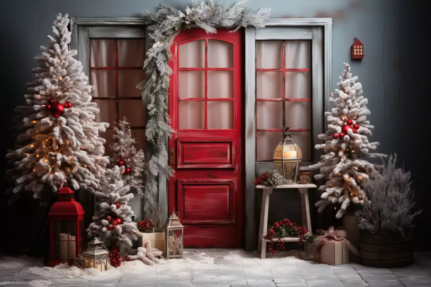 Home For Christmas 8X5 Ultracloth ( 96 X 60 Inch ) Backdrop