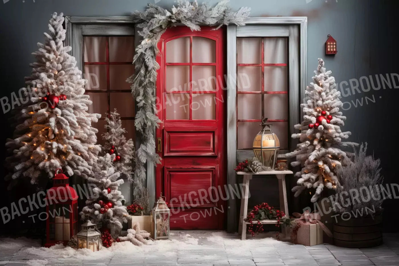 Home For Christmas 8X5 Ultracloth ( 96 X 60 Inch ) Backdrop