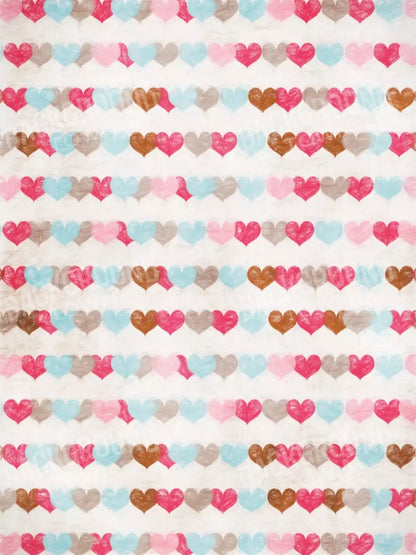 Hope Hearts 5X68 Fleece ( 60 X 80 Inch ) Backdrop