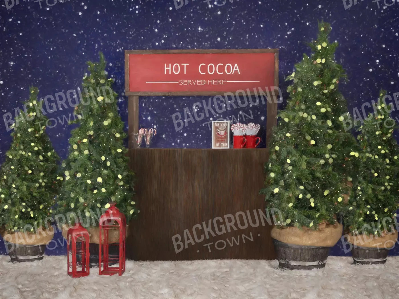 Hot Cocoa 10X8 Fleece ( 120 X 96 Inch ) Backdrop